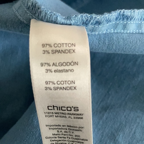 Sky Blue Chico’s Denim Jacket with Fraying Boho Chic  Festival StyleSize S - Picture 6 of 9